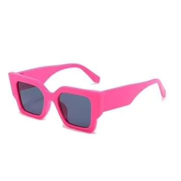 SORVINO Trendy Square Sunglasses for Women - Oversized Hot Pink Sunglasses