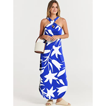 ANRABESS Women’s Summer Maxi Dress Criss Cross Style