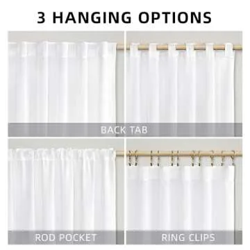 Stylish Lehome Linen Semi Sheer Curtains 84 Inches