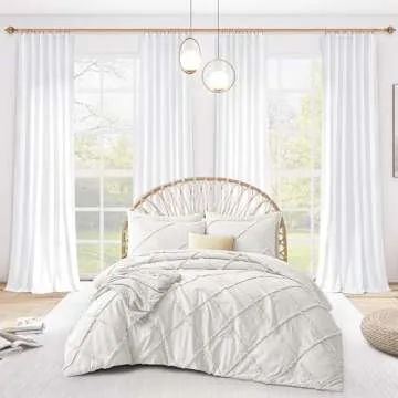 Stylish Lehome Linen Semi Sheer Curtains 84 Inches
