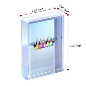Phattopa Instax Mini Film Photo Frames 2x3, Iridescent Acrylic Picture Frames, 3 Pack