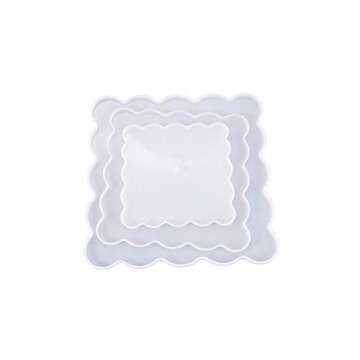 3-Tier Cupcake Stand Resin Mold, Chris.W 3 Layers Molds for Resin, Epoxy Resin Tiered Tray Mold, Geode Silicone Casting Mold with Hardware Fittings for Making Cake Serving Holder(Square)