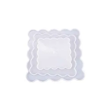 3-Tier Cupcake Stand Resin Mold, Chris.W 3 Layers Molds for Resin, Epoxy Resin Tiered Tray Mold, Geode Silicone Casting Mold with Hardware Fittings for Making Cake Serving Holder(Square)