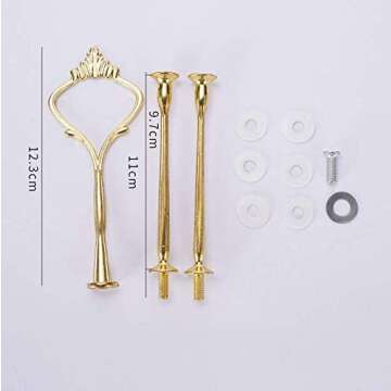 3-Tier Cupcake Stand Resin Mold, Chris.W 3 Layers Molds for Resin, Epoxy Resin Tiered Tray Mold, Geode Silicone Casting Mold with Hardware Fittings for Making Cake Serving Holder(Square)