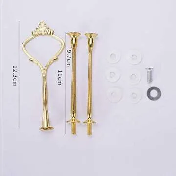 3-Tier Cupcake Stand Resin Mold, Chris.W 3 Layers Molds for Resin, Epoxy Resin Tiered Tray Mold, Geode Silicone Casting Mold with Hardware Fittings for Making Cake Serving Holder(Square)