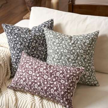 Aeckself Floral Pillow Covers Set of 2 for Home Decor