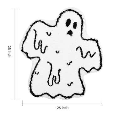 TRUEDAYS Halloween Bath Mat Gothic Home Decor Scary Ghost Bathroom Decor Rugs for Bathroom Non Slip,...