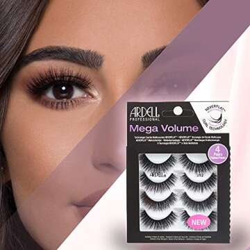 Ardell False Eyelashes Mega Volume 252, 2 packs (4 pairs per pack)