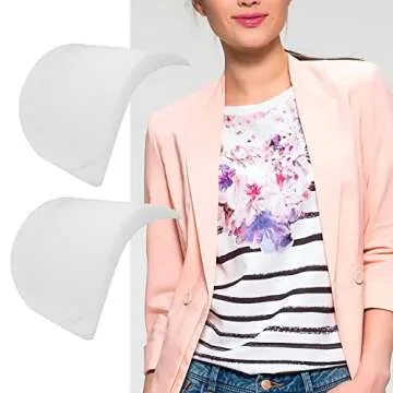 MiDube® Thickness 2cm / 0.78inch Foam Shoulder Pads Set Polyester Pad for Women Men Teens Sewing Accessories Clothes Set-in Shoulder Pads White and Black 2 Pairs