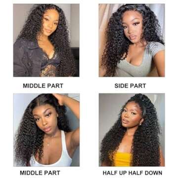 Wear and Go Gluless Wigs Human Hair 200% Density Kinky Curly 13x4 HD Undetectable Lace Front Wig Pre Plucked with Baby Hair Curly Wig 12A Unprocessed Virgin Hair Natural Hair Color 20Inch