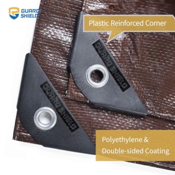 GUARD SHIELD Brown Tarp 20x30 Feet Waterproof Lightweight Multi-Purpose Cover 6mil