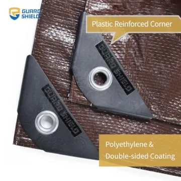 GUARD SHIELD Brown Tarp 20x30 Feet Waterproof Lightweight Multi-Purpose Cover 6mil