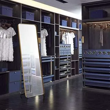 VINGLI Gold Floor Mirror - Elegant Full Length Design