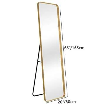 VINGLI Gold Floor Mirror - Elegant Full Length Design