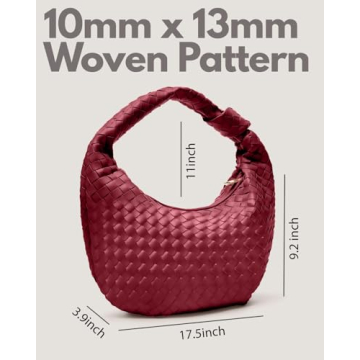 Apryl Woven Vegan Leather Tote Bag for Women Burgundy
