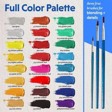 Acrylic Paint Set for All Ages - 24 Pack Non-Toxic Paint