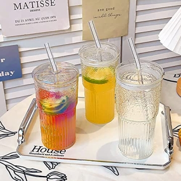 Stylish CONIVNTU Glass Iced Coffee Cups, 18oz Pack