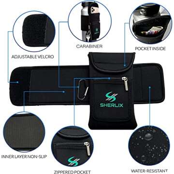 Waterproof SHERLIX Gym Water Bottle Pouch for Active Lifestyles