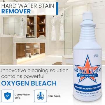 Bring It On Cleaner Hard Water Stain Remover - Soap Scum, Calcium, Lime Scale, Remover for Shower Do...