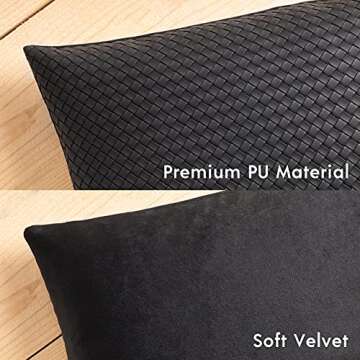 Trendy Phantoscope Faux Leather Pillow Covers Pack of 2