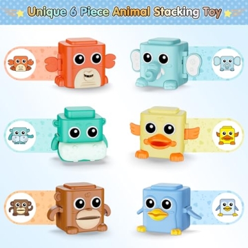 Animal Stacking Toys for Toddlers, Fun Pressable Set