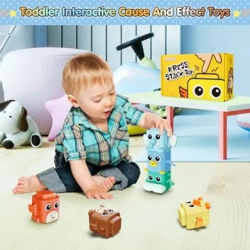 Animal Stacking Toys for Toddlers, Fun Pressable Set