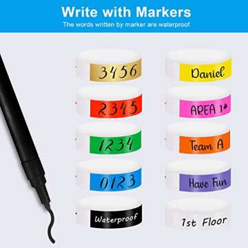 500 Pcs Paper Wristbands Colored Waterproof Lightweight Event Wrist Bands Bright Self-Adhesive Hand Bands Great for Clubs Concert Party Playground Parades - 10 Colors