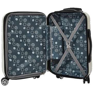 Rockland Melbourne Hardside Expandable Spinner Wheel Luggage, White, 2 Piece (20/28)
