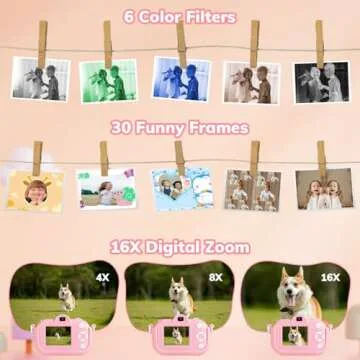 Kids Camera Toddler Toys for Girls, 3-12 Year Old Girl Birthday Gifts Toys, 48MP HD Kids Digital Camera for Kids, 1080P HD Video Toddler Camera Kid Toys Gifts for 3 4 5 6 7 8 9 10 Year Old Girls