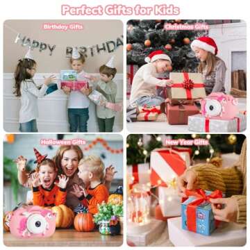 Kids Camera Toddler Toys for Girls, 3-12 Year Old Girl Birthday Gifts Toys, 48MP HD Kids Digital Camera for Kids, 1080P HD Video Toddler Camera Kid Toys Gifts for 3 4 5 6 7 8 9 10 Year Old Girls