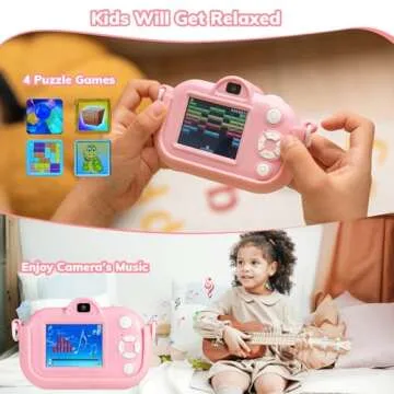Kids Camera Toddler Toys for Girls, 3-12 Year Old Girl Birthday Gifts Toys, 48MP HD Kids Digital Camera for Kids, 1080P HD Video Toddler Camera Kid Toys Gifts for 3 4 5 6 7 8 9 10 Year Old Girls