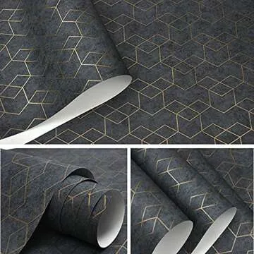 Stylish Peel and Stick Dark Grey Geometric Wallpaper
