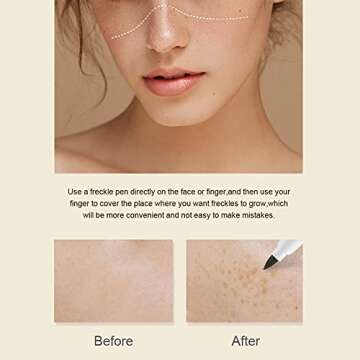 ROPALIA 2 Colors Freckle Pen, Natural Lifelike Fake Freckles Makeup Pen, Long-lasting Waterproof Dot Spot Pen Create Natural Effortless Sunkissed Skin