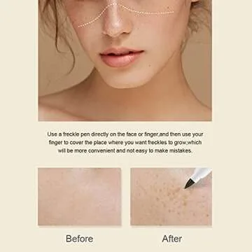 ROPALIA 2 Colors Freckle Pen, Natural Lifelike Fake Freckles Makeup Pen, Long-lasting Waterproof Dot Spot Pen Create Natural Effortless Sunkissed Skin