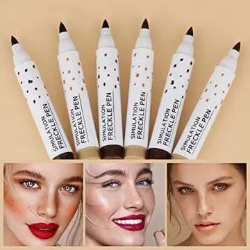 ROPALIA 2 Colors Freckle Pen, Natural Lifelike Fake Freckles Makeup Pen, Long-lasting Waterproof Dot Spot Pen Create Natural Effortless Sunkissed Skin