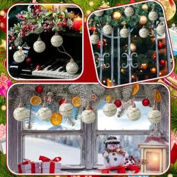 Daifunli 24 Pcs Vintage Music Notes Ornament 2.36'' Musical Christmas Balls Christmas Party Decorations Christmas Hymnal Ornaments Music Themed Hanging Ornaments Musical Notes Christmas Ornament Gift