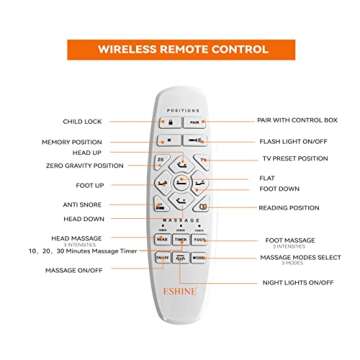 ESHINE Adjustable Bed Frame with 12" Hybrid Mattress with Luxury Gel Memory Foam, Split King Upholstered Bed Frames with Massage, Wireless Remote, USB, Under Bed Night Light, Head/Foot Incline