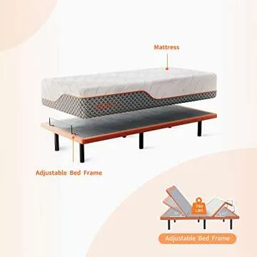 ESHINE Adjustable Bed with Luxury Gel Memory Foam