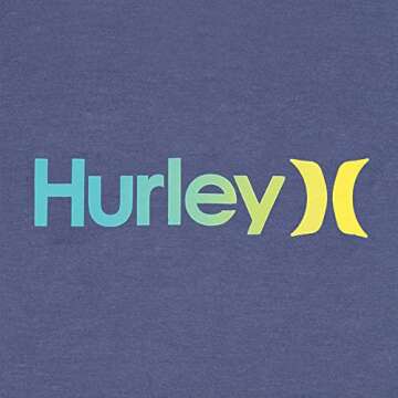 Hurley Men's One and Only Logo T-Shirt, Navy/Aruo Green, Large