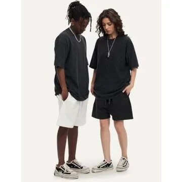 Yimoon Men Oversized T Shirts Casual Loose Short Sleeve