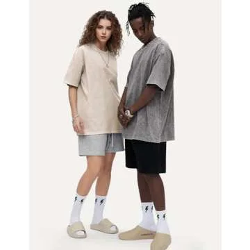 Yimoon Men Oversized T Shirts Casual Loose Short Sleeve