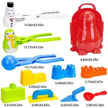 TOY Life Snowball Makers for Kids,Snow Toys for Kids Ages 3-4-8-10-12, Winter Outdoor Snow Toys with Duck Penguin Snow Molds, Kids Snow Shovel Fun Winter Outdoor Snowball Game Toys