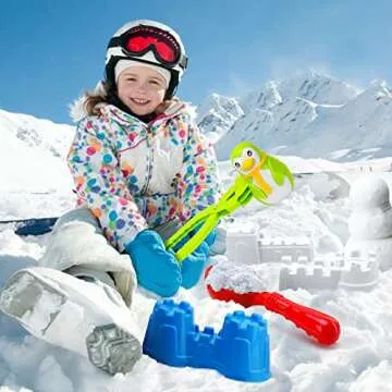 TOY Life Snowball Makers for Kids,Snow Toys for Kids Ages 3-4-8-10-12, Winter Outdoor Snow Toys with Duck Penguin Snow Molds, Kids Snow Shovel Fun Winter Outdoor Snowball Game Toys