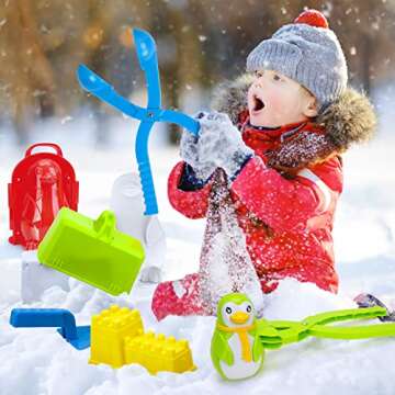 TOY Life Snowball Makers for Kids,Snow Toys for Kids Ages 3-4-8-10-12, Winter Outdoor Snow Toys with Duck Penguin Snow Molds, Kids Snow Shovel Fun Winter Outdoor Snowball Game Toys
