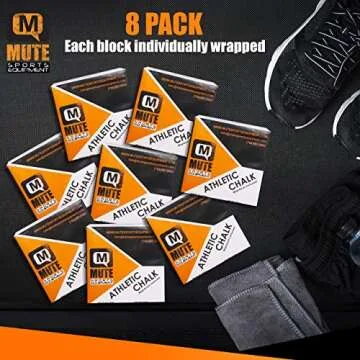 Mute Premium Athletic Gym Chalk Blocks 2 oz. 8 Pack Box | 1 Pound | Magnesium Carbonate | Weightlifting, Gymnastics, Rock Climbing, Olympic Lifting