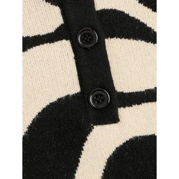 CIDER Cropped Collared Color Block Sweater for Women