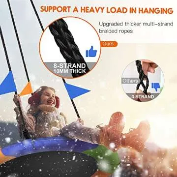 Durable PACEARTH 40 Inch Saucer Swing for Kids