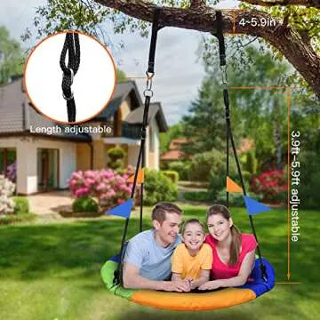 Durable PACEARTH 40 Inch Saucer Swing for Kids