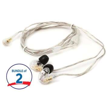 Shure SE215-CL Sound Isolating Earphones - 2-pack, Clear
