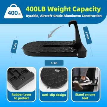 Durable Multi-Fold Aluminum Car Door Step for Easy Access